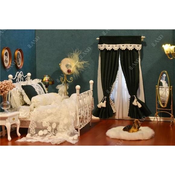 Miniature Dollhouse Curtain Rods 112 Scale White Metal Window Decor Accessories - Picture 4 of 7